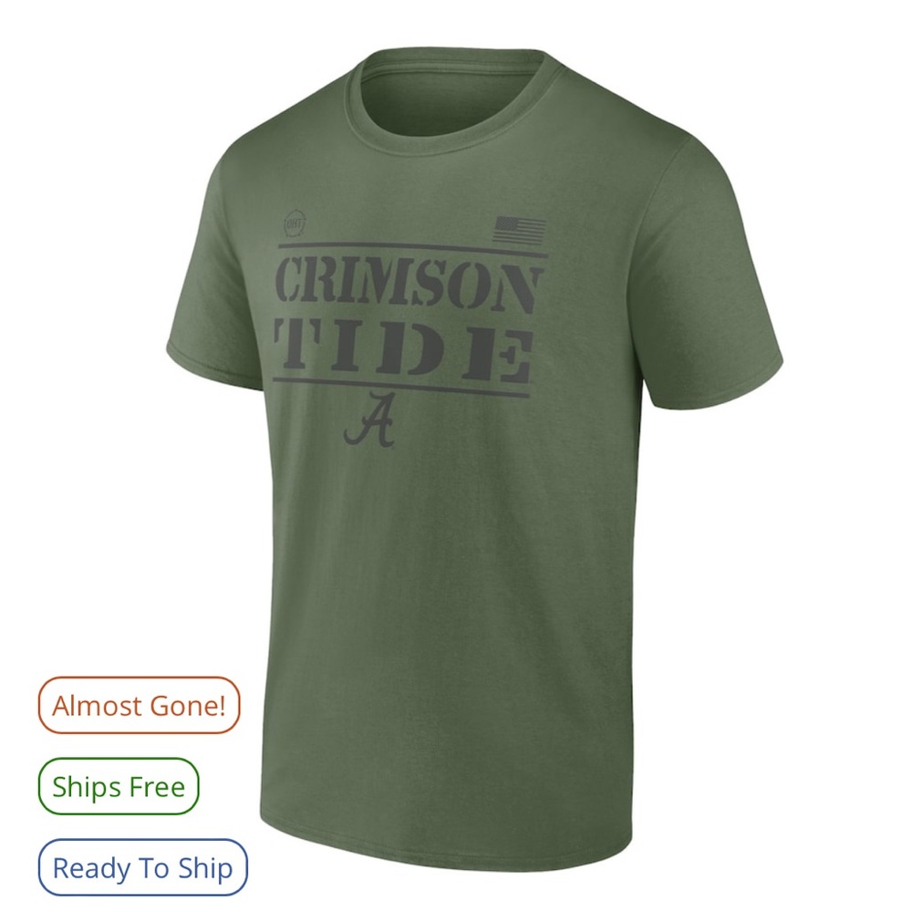 Alabama Crimson Tide Fanatics Branded OHT Military Appreciation Stencil T-Shirt - Picture 2 of 5